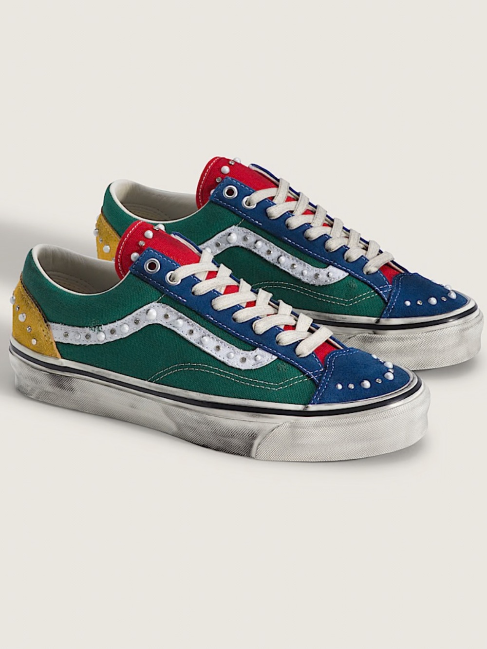 Vans Old Skool Low Top Sneakers in Green, Blue, Red & Yellow